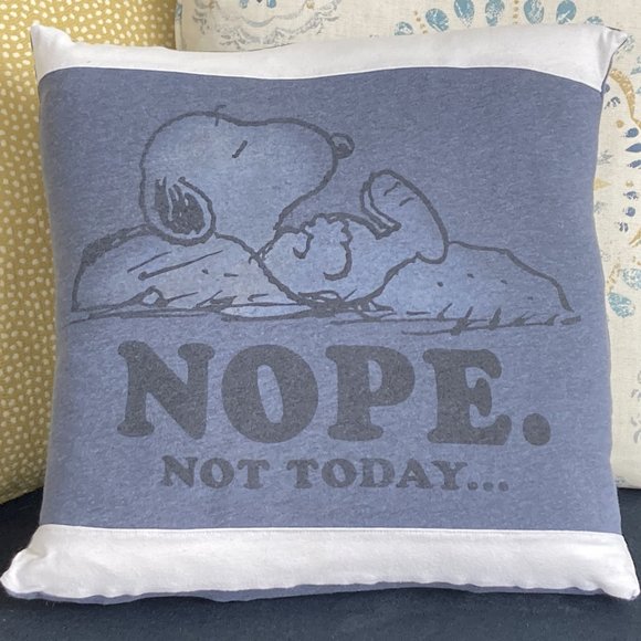 Snoopy Nope Not today... Decorative Throw Pillow Handmade pillow cover - Picture 1 of 10